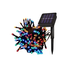 GENERICO - Luces Navideñas con Panel Solar de Colores 30mts