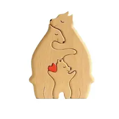 GENERICO - Rompecabezas Artístico de Madera Familiar de 3 Osos
