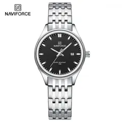NAVIFORCE - Reloj 8039L Correa Acero Fondo Negro Para Dama