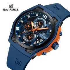 NAVIFORCE - Reloj 8051 Azul detalles Naranja para Caballero