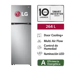 LG - Refrigeradora 264L Door Cooling Top Freezer GT26BPP Plateada