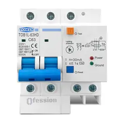 GENERICO - Protector Combinado circuitos fuga a tierra y sobretensiones 220V 63A