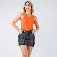 ROXJES JEANS - SHORT FALDA DENIM NEGRO MUJER ROXJES
