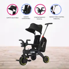 MAX - Triciclo Guiador Plegable para Niños «MAX» Black