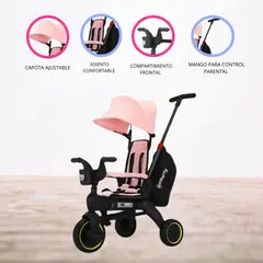 MAX - Triciclo Guiador Plegable para Niños «MAX» Pink