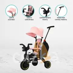 MAX - Triciclo Guiador Plegable para Niños «MAX» Pink