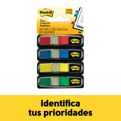 3M - Banderitas Post It Colores Clásicos x4