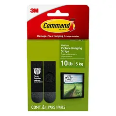 3M - Tiras Command Sujeta Cuadros Negro 17201BLK-SP