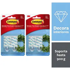 3M - Pack x2 Gancho Command Clear Mediano 17091 x2