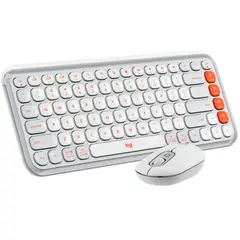 LOGITECH - Combo POP ICON Teclado y Mouse Bluetooth Blanco