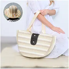 INSPIRA MARKET - Cartera Bolso de Playa con Sombrero