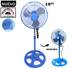 GENERICO - Ventilador Pedestal de 10" Celeste 60 Watts