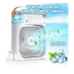 GENERICO - Ventilador de aire acondicionado pulverizador con luz LED - Blanco