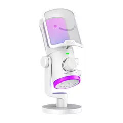 FIFINE - - Micrófono Ampligame AM6 RGB USB Cardioide - White