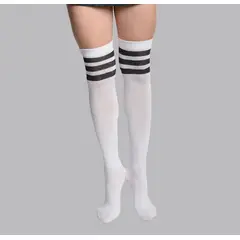 WHITE - Medias Largas Blancas y negras  Bucaneras_.