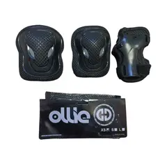 OLLIE - KIT DE PROTECCION TALLA S NEGRO