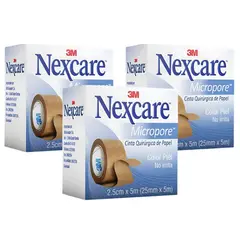 3M NEXCARE - Pack x3 Micropore Nexcare Color Piel Caja 24MM