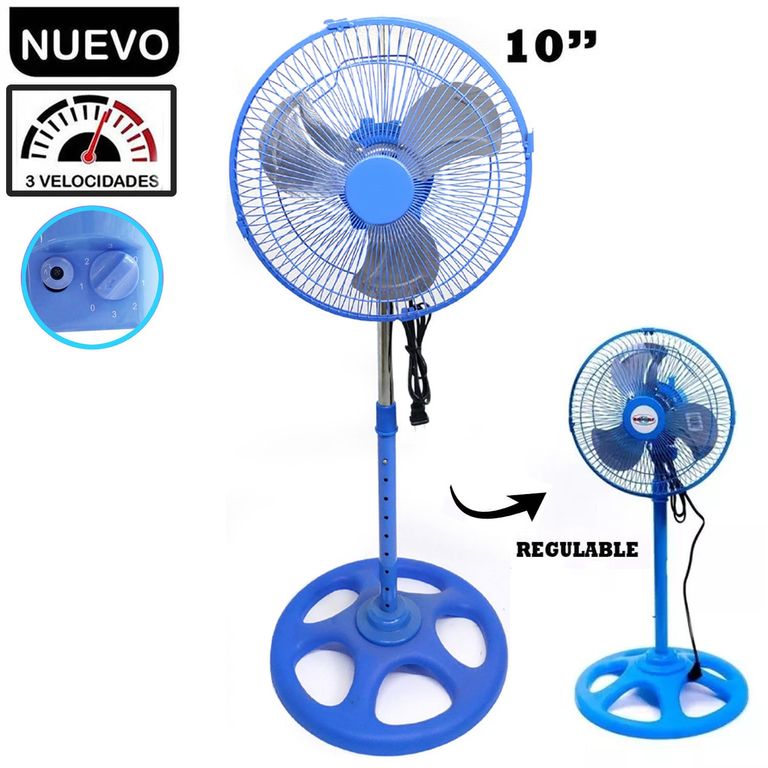 Ventilador Pedestal de 10" Celeste 60 Watts
