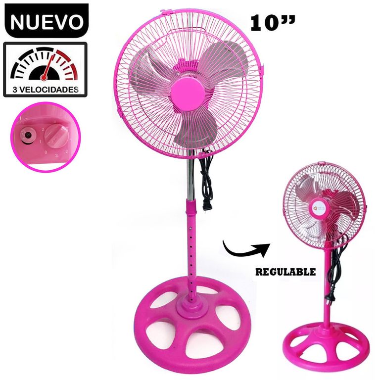 Ventilador Pedestal de 10" Rosado 60 Watts