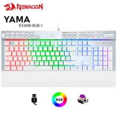 REDRAGON - Teclado Gamer Yama K550 Spanish-Sps Purple Switch White