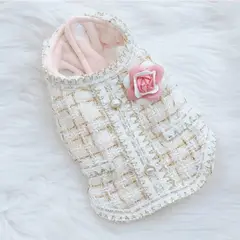 S&T - Ropa Para Perros Vestido Elegante Blanco Perla - Talla S