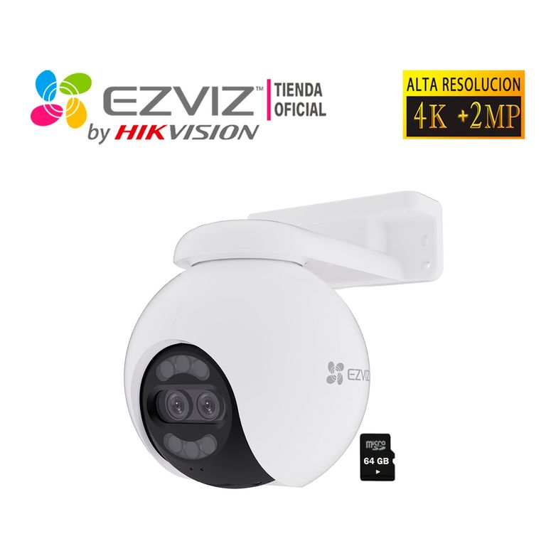 Cámara Vigilancia Wifi H80X Dual 4K+2MP Lente Inteligente Sd64GB