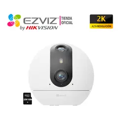 EZVIZ - Cámara Seguridad Wifi C60P Dual 2K 3MP con Boton Llamada + 256GB
