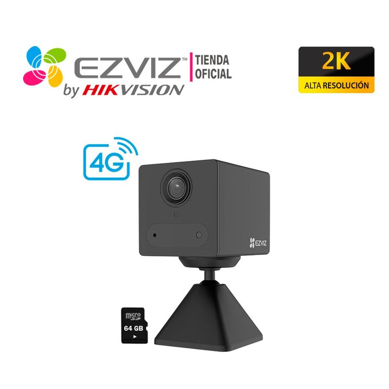 Cámara CB2 4G 2K Smart Bateria Inalámbrica Interior + SD 64GB