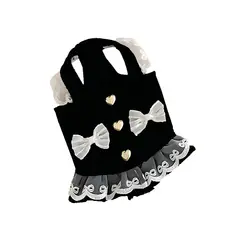 S&T - Ropa Para Perros Vestido Lazos Negro - Talla M