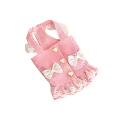 S&T - Ropa Para Perros Vestido Lazos Rosado - Talla L