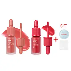 PERIPERA - INK AIRY VELVET SET RED CORAL 01 y 15