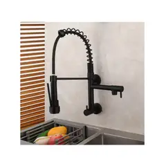 GENERICO - Grifo a la pared Gourmet de 2 Salidas De Agua fria, Acero Black