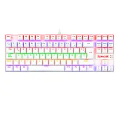 REDRAGON - Teclado Kumara Rainbow Blanco Español Switch Rojo K552W-KR-SP