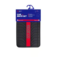 GENERICO - Piso Alfombra Sparco Auto Camioneta Rojo