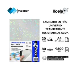KOALA - Laminado en Frío Universo Transparente A4 20 hojas