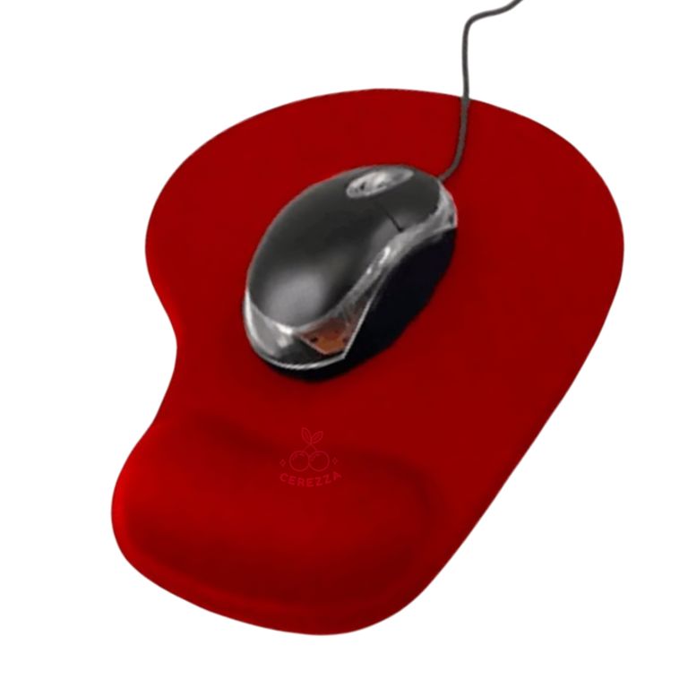 Pad Mouse Ergonómico Con Apoyo En Gel Para La Muñeca Rojo