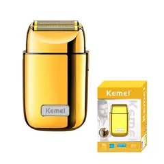 KEMEI - Maquina Afeitadora Barba Shaver Inalámbrica Recargable Dorado KM-TX1