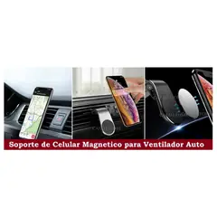 OEM - SOPORTE CELULAR 360 AUTO IMAN REJILLA AIRE PLATA x SAN VALENTIN