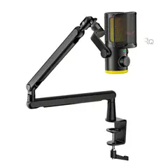 FIFINE - Micrófono TAM6 Black con Brazo