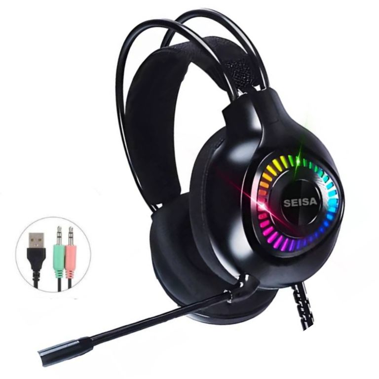 Audifono Gamer con Microfono para Pc y Laptop Luces RGB