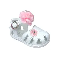 GENERICO - Sandalia Canasta pibe Florlazo semi-ortopédico Blanco Para niña bebé