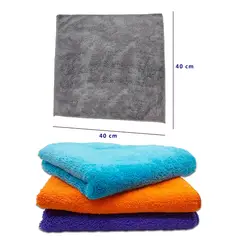 GENERICO - PACK 3 und PAÑO Microfibra Con Peluche 40 cm x 40 cm NO Ojal