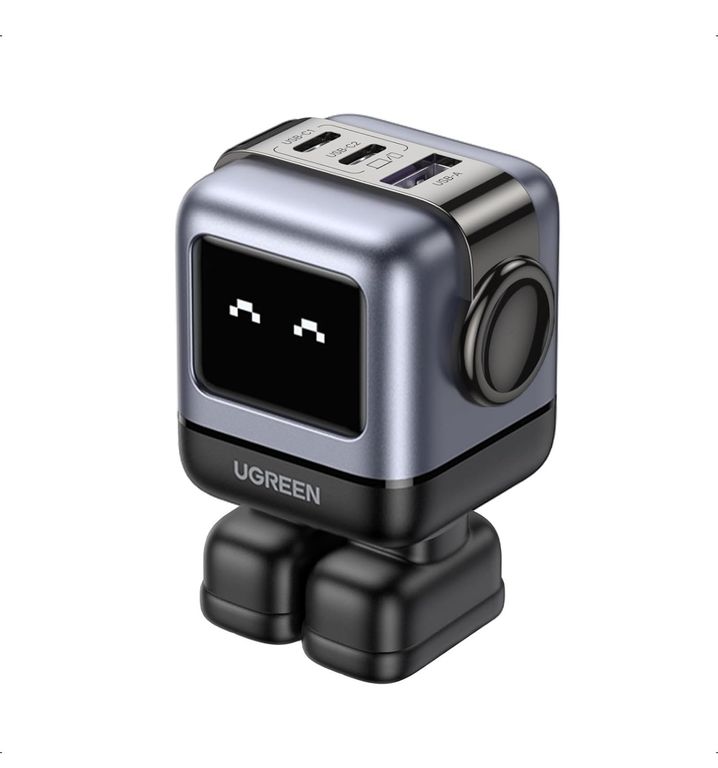 Cargador de pared 65W Robot Led Display - Black