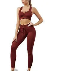 GENERICO - Conjunto deportivo de 2 piezas para mujer sara vino