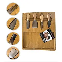 GENERICO - Tabla de Queso o Piqueos con 4 Cuchillos