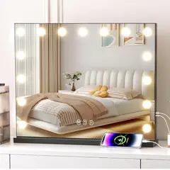 GENERICO - Espejo de Maquillaje con Luces LED iluminado Táctiles 58x46cm