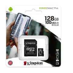 KINGSTON - MEMORIA MICRO SDHC 128GB 100MBS C10+ADP