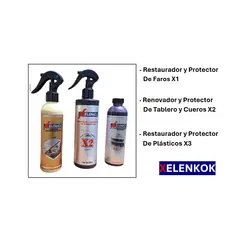 XELENKOK - Pack Restaurador de Faros Plásticos Tablero y Cueros