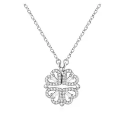 GENERICO - Collar Mamá Trébol 4 Hojas Corazón Joya Regalo Acero