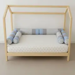 GENERICO - Bumpers Tubulares para cama Montessori 1.5 Plz Zig Zag